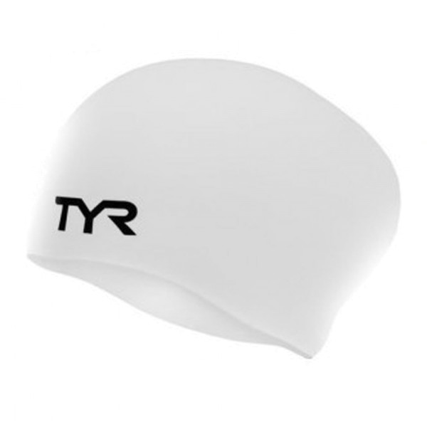 Шапочка для плавання TYR Long Hair Wrinkle Free Silicone Cap, White